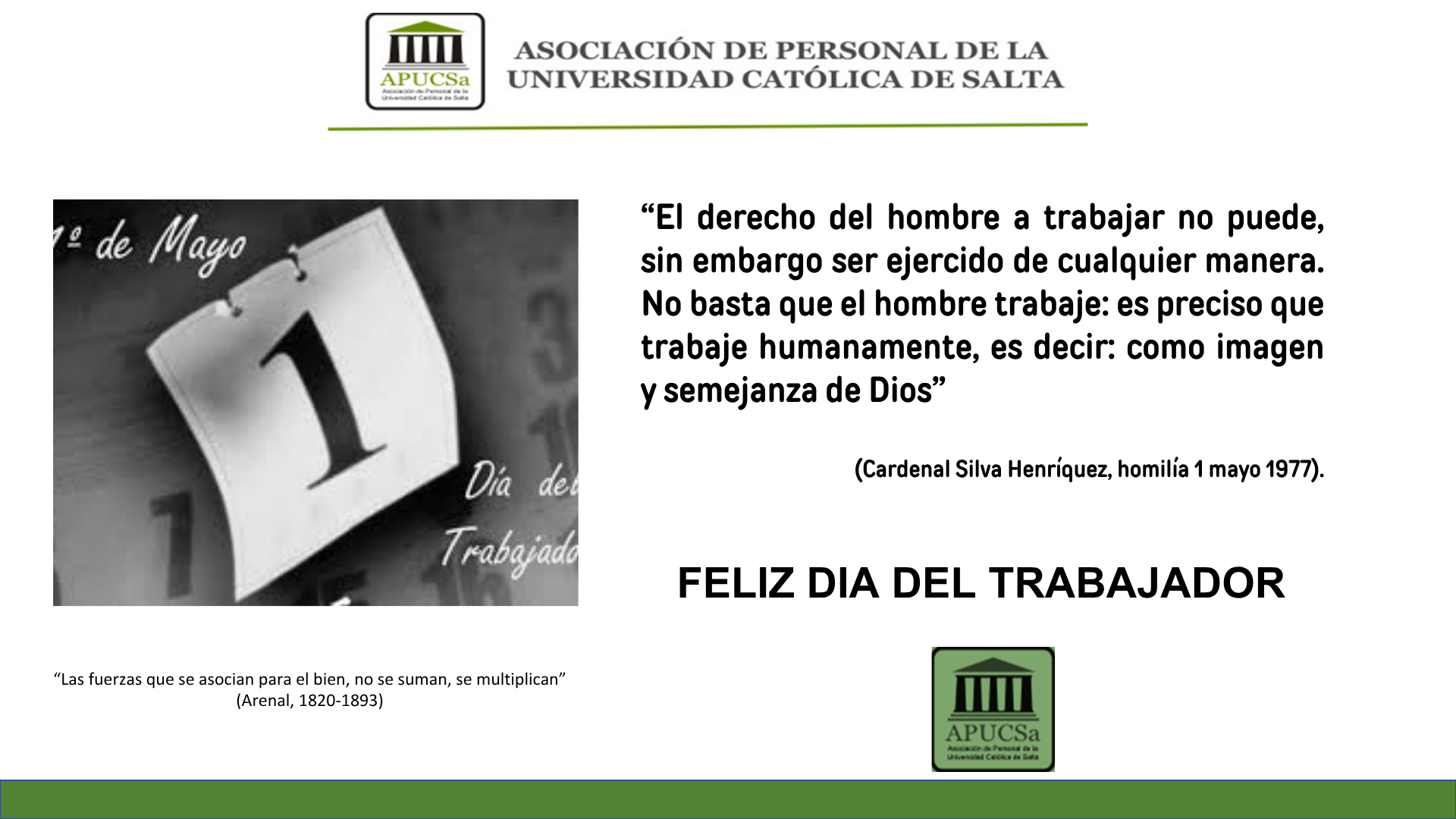 ¡Felíz día del trabajador!